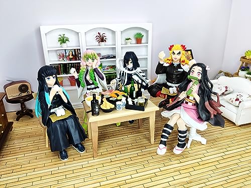 Nezuko Figure Eating Rice Balls Sitting Pose Demon Action Figures Anime Devil Slayer Figure Desktop Decor Collection Toy D261