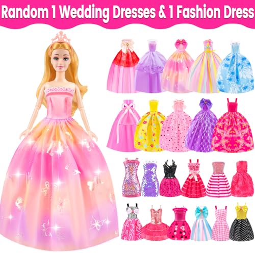 76 Pcs Doll & Convertible Car Playset with 11.5 In Doll Y995