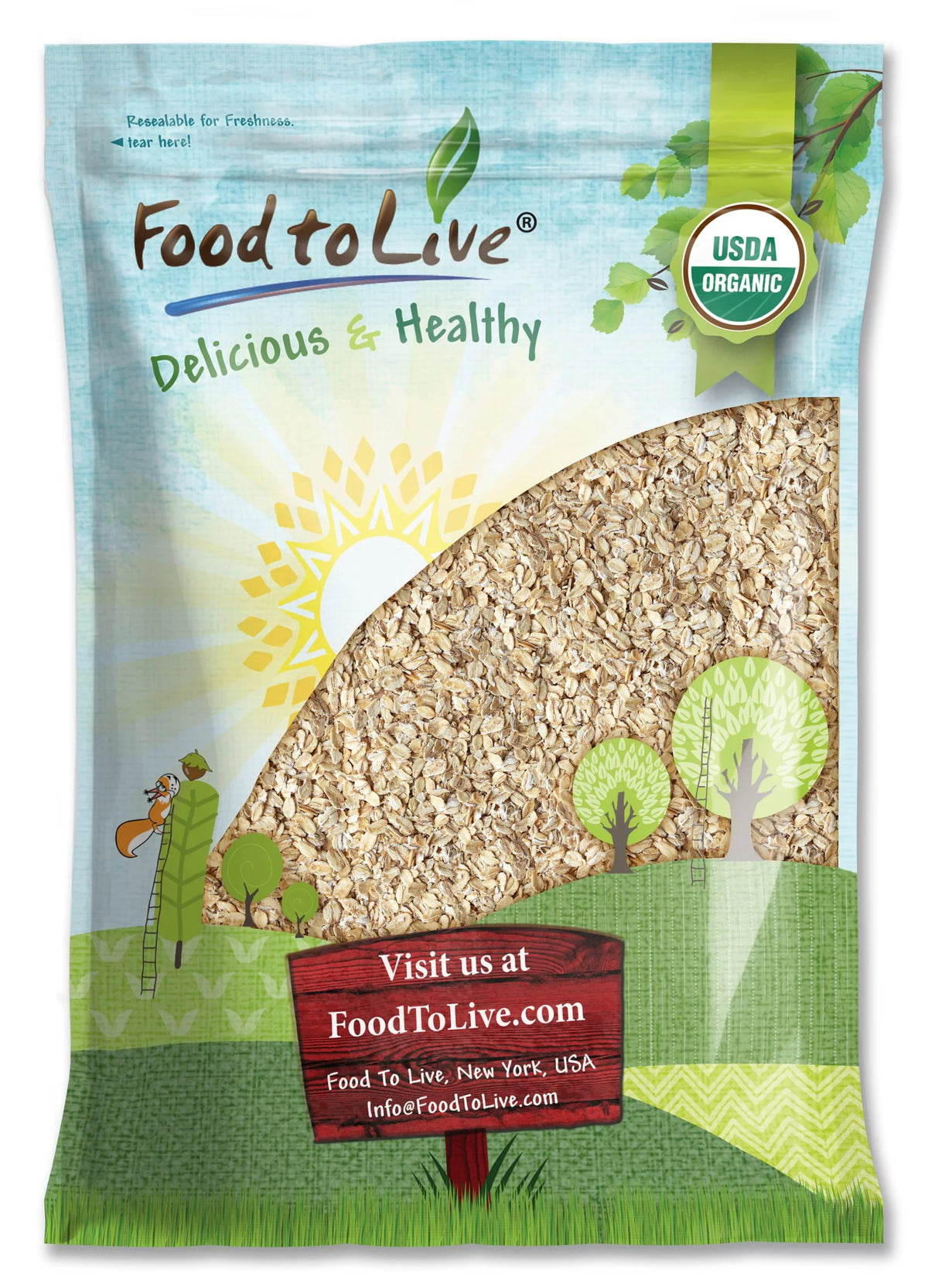 Organic Rolled Oats, 5 Pounds O354