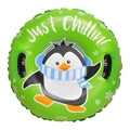 32” Inflatable Penguin Snow Ring Heavy Duty Snow Sled with Sturdy Handles Z6031