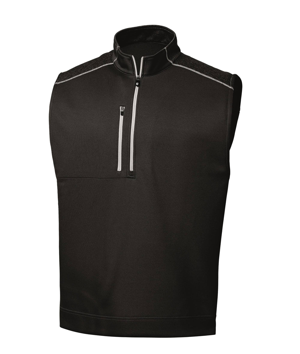 Black Heather Blocked 1/2-Zip Vest W14512