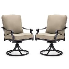 Red Patio Swivel Chair Set of 2 with Thickened Cushions T26875