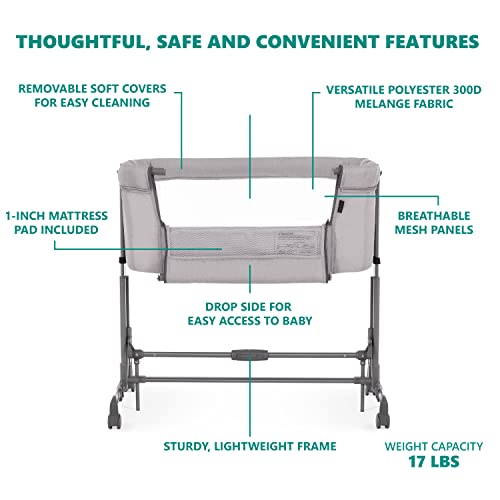 Dark Blue Portable Baby Bassinet with Breathable Mesh Panels Y125908