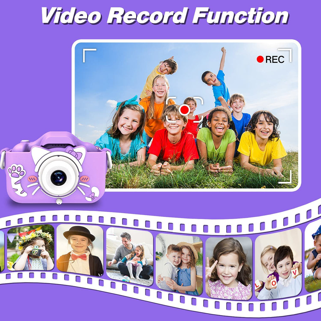 Kids Camera with Cartoon Soft Silicone Cover, 32G SD Card Included Z481