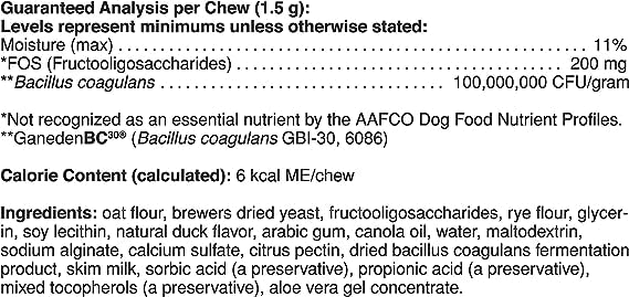 60 Chews Duck Flavor Probiotic for Dogs W68812