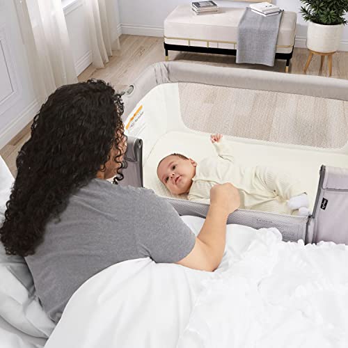 Dark Blue Portable Baby Bassinet with Breathable Mesh Panels Y125908