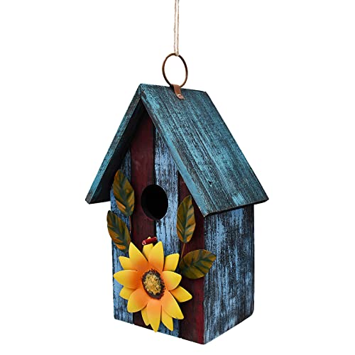 Green Hand Painted Wooden Hanging Birdhouse S3371