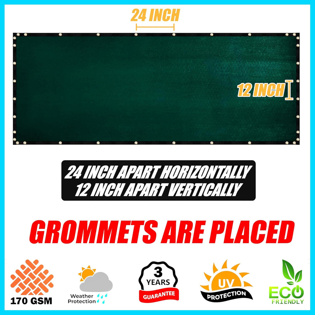 5' x 50' Green HDPE Fence Privacy Screen with Grommets G43255