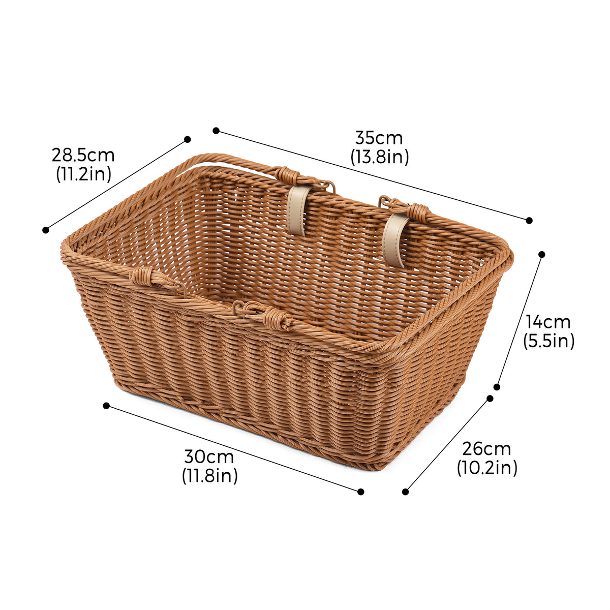 Hand-Woven Wicker Bicycle Basket M168