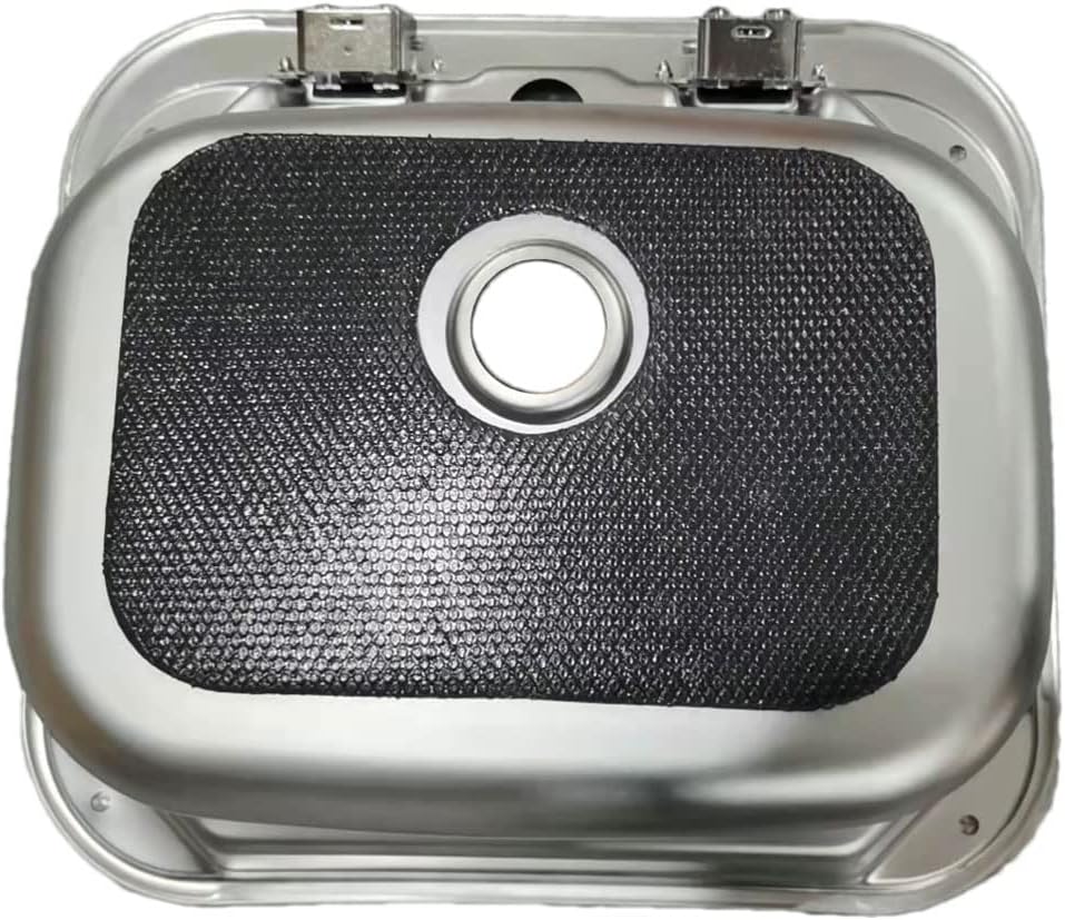 Stainless Steel RV Sink with Folded Faucet Tempered Glass Lid J4205