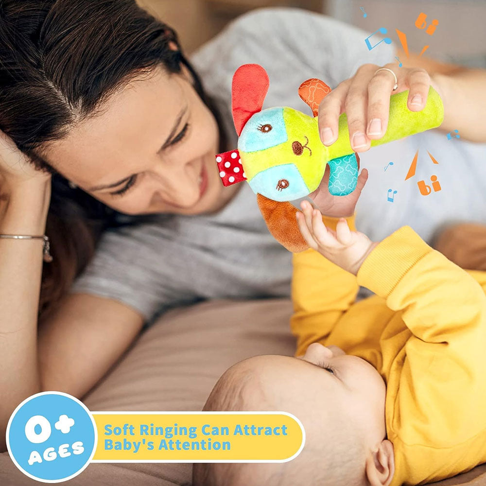 Baby Rattles 3 Pack Soft Rattle Sensory Toys Stuffed Animals Hand Grip Set Early Educational Toy with Sound J394