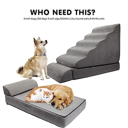 6 Step Non-Slip Pet Stairs for High Beds 30-36 inches U38515