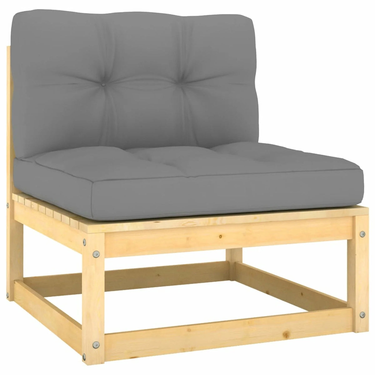 11 Piece Gray Cushion Pinewood Patio Lounge Set S612