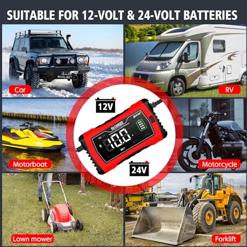 10-Amp 12V 24V Smart Car Battery Charger C547