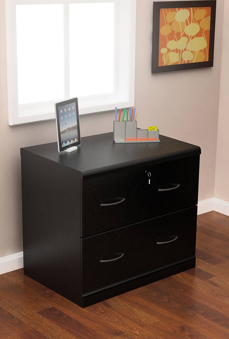Black Lateral File Cabinet Z38103