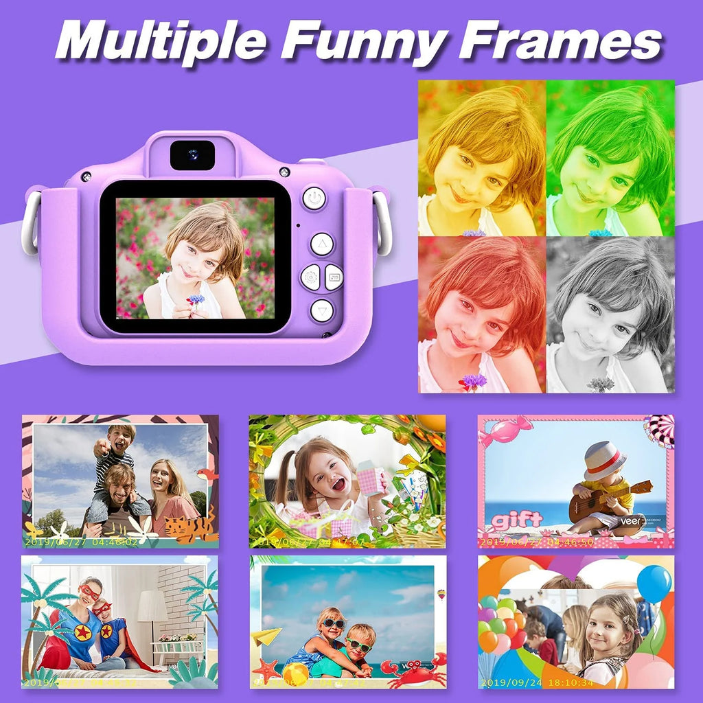 Kids Camera with Cartoon Soft Silicone Cover, 32G SD Card Included Z481