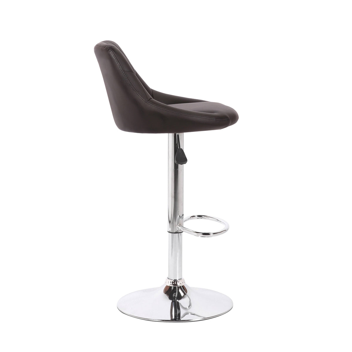 Black Tufted PU Leather Counter Stool Set of 2 O866234
