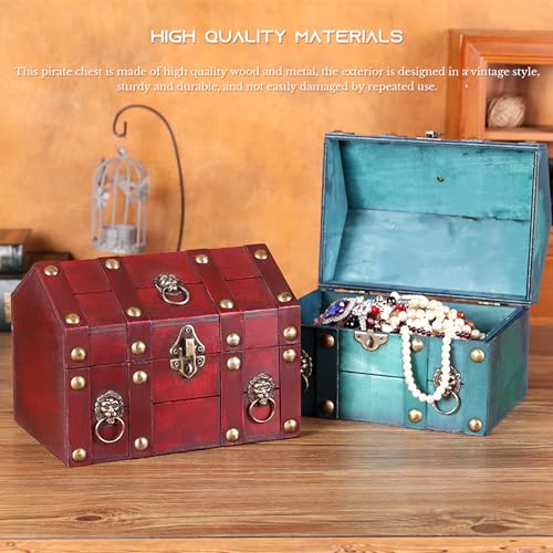 Green Wooden Treasure Box with Combination Lock T1691