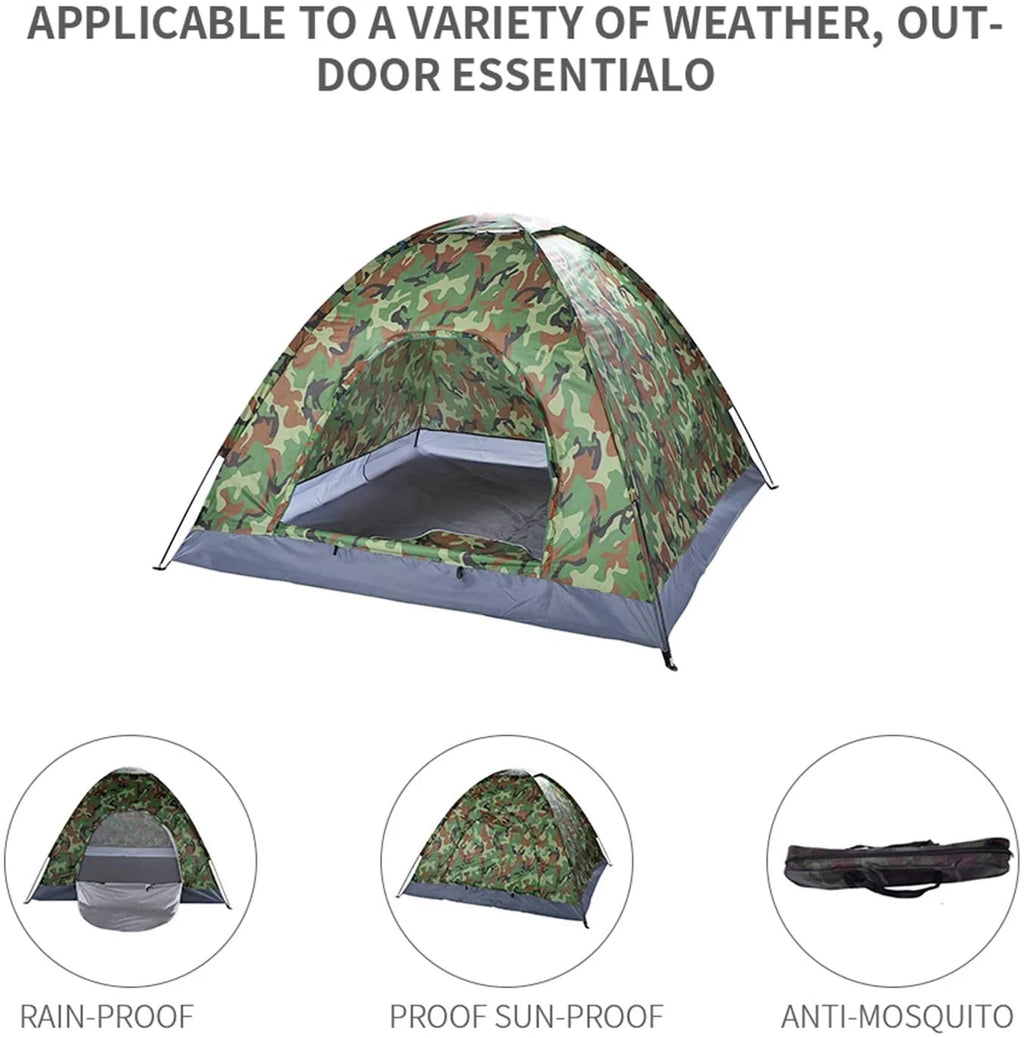 Camouflage Waterproof Dome Tent with Carry Bag D789585