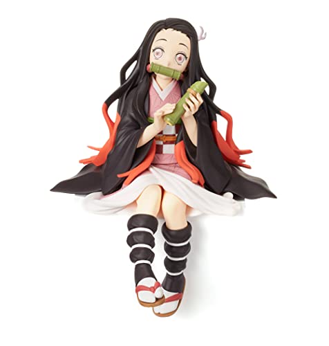 Nezuko Figure Eating Rice Balls Sitting Pose Demon Action Figures Anime Devil Slayer Figure Desktop Decor Collection Toy D261