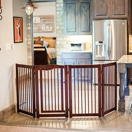 360 Configurable Dog Gate with Door Indoor Freestanding W110015