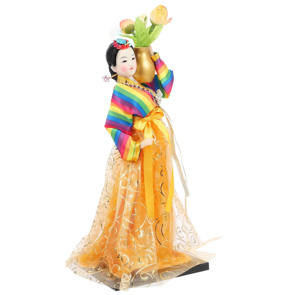 Korean Doll Geisha Figure Figurine Traditional Asian Collectible Kimono Antique Dress J9695