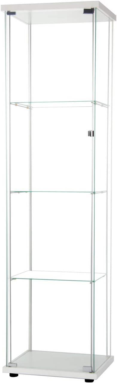 Black Glass Display Cabinet 4 Shelves with Door D1923