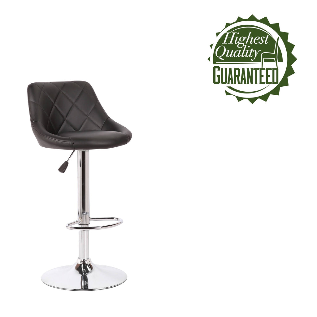 Black Tufted PU Leather Counter Stool Set of 2 O866234