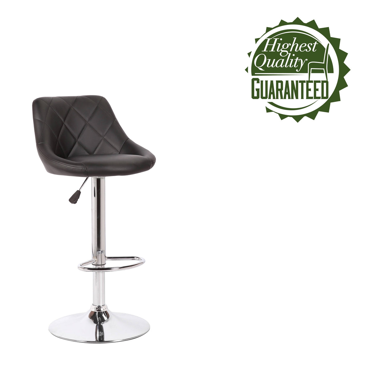Black Tufted PU Leather Counter Stool Set of 2 O866234