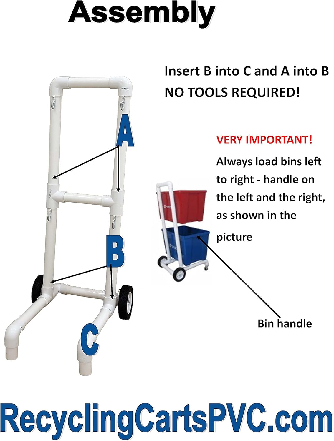 Recycling Cart with 4 Wheels N68920