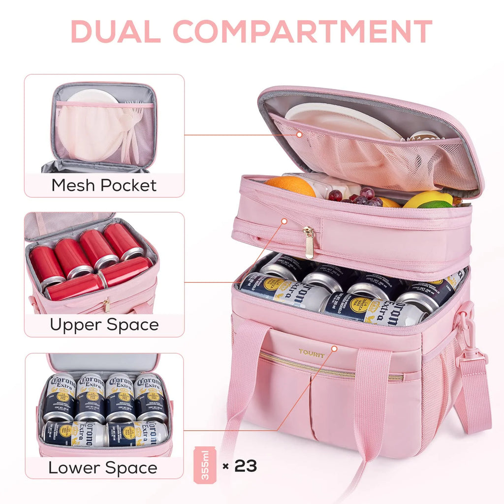 Pink Insulated Lunch Bag Tote Cooler F587