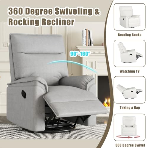 Beige Swivel Recliner Chair C96001