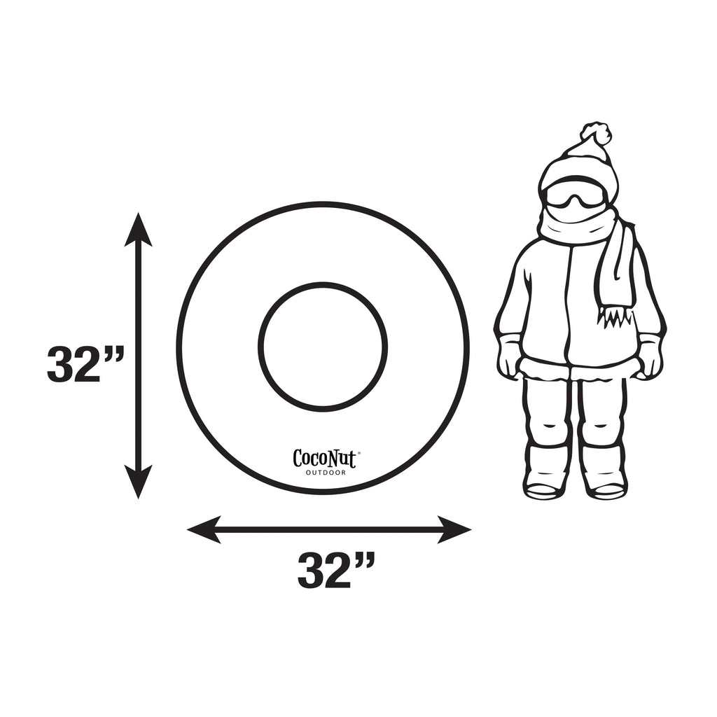 32” Inflatable Penguin Snow Ring Heavy Duty Snow Sled with Sturdy Handles Z6031