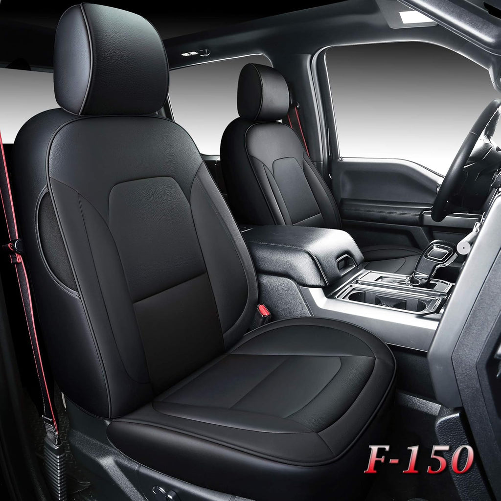 Red Waterproof Leather Front and Back Seat Covers 5 Pieces L951