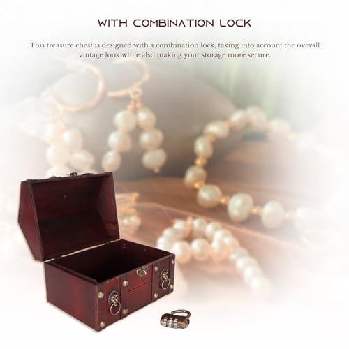 Green Wooden Treasure Box with Combination Lock T1691