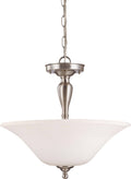 3 Light Semi Flush with Satin White Glass P156750