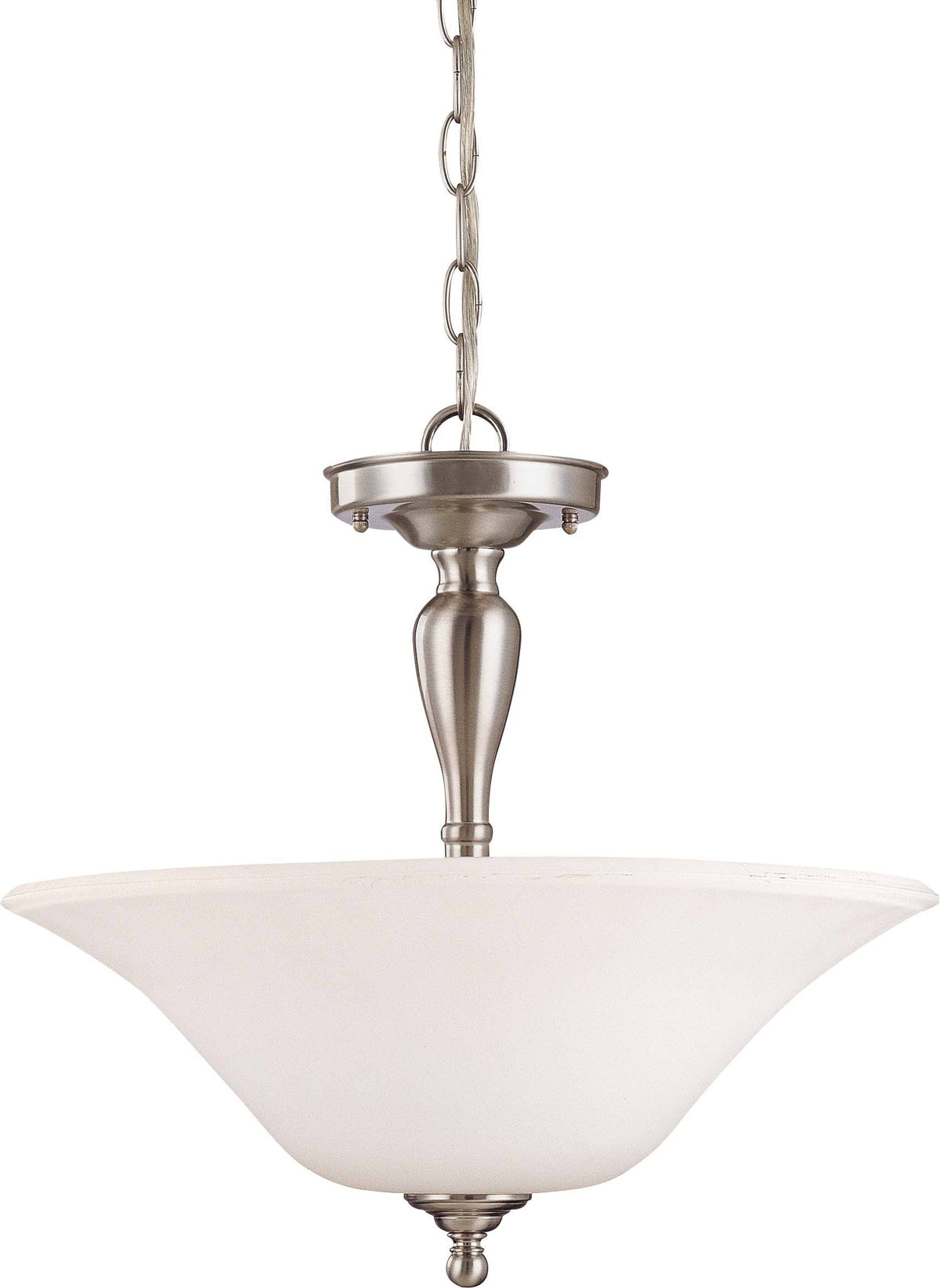 3 Light Semi Flush with Satin White Glass P156750