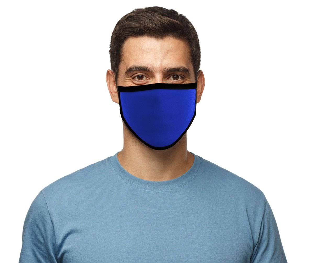 Royal Blue 100% Cotton Face Mask with Filter Pocket, 12 Pack T5825