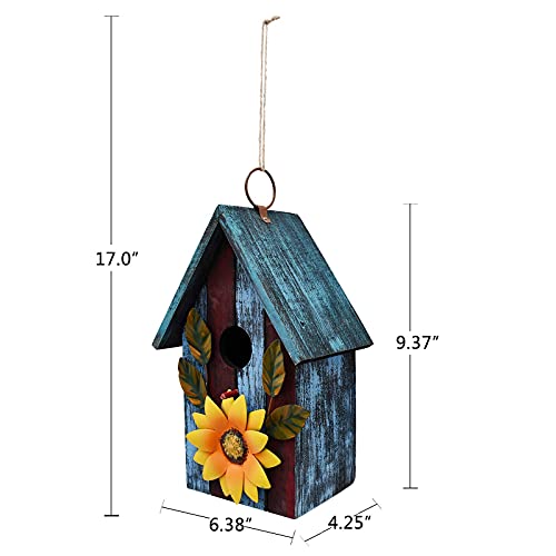 Green Hand Painted Wooden Hanging Birdhouse S3371