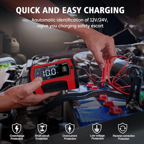 10-Amp 12V 24V Smart Car Battery Charger C547