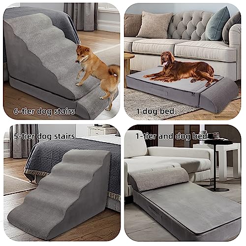 6 Step Non-Slip Pet Stairs for High Beds 30-36 inches U38515