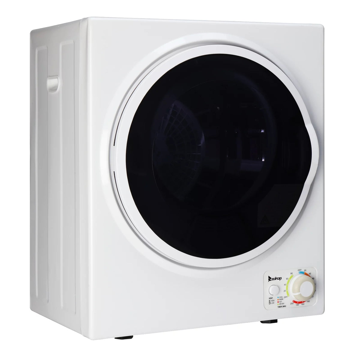 Portable 850W 1.6cu ft Front Load Electric Clothes Dryer with Stainless Steel Tub, White V36788