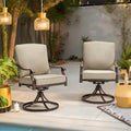 Red Patio Swivel Chair Set of 2 with Thickened Cushions T26875
