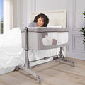 Dark Blue Portable Baby Bassinet with Breathable Mesh Panels Y125908