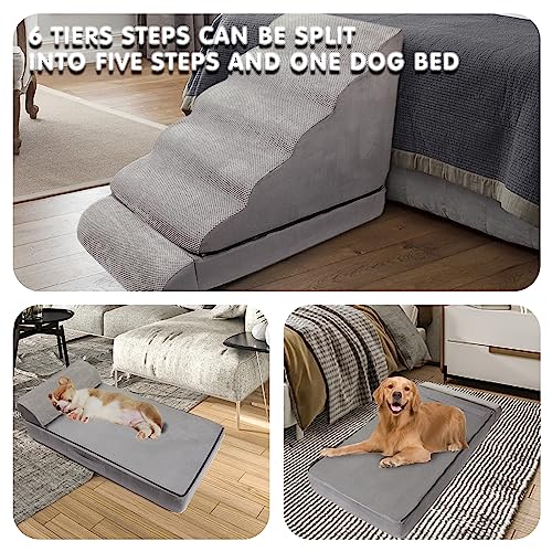 6 Step Non-Slip Pet Stairs for High Beds 30-36 inches U38515