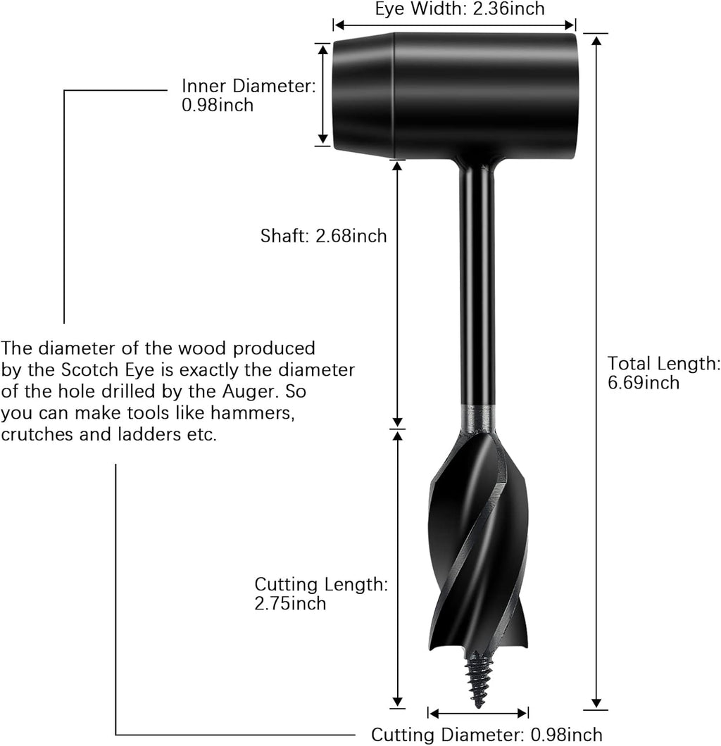 Brown Leather Case Hand Auger Wrench N389940