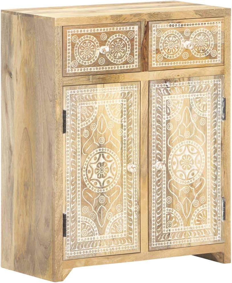 Solid Acacia Wood Sideboard with Drawer and Storage Cabinet G295608