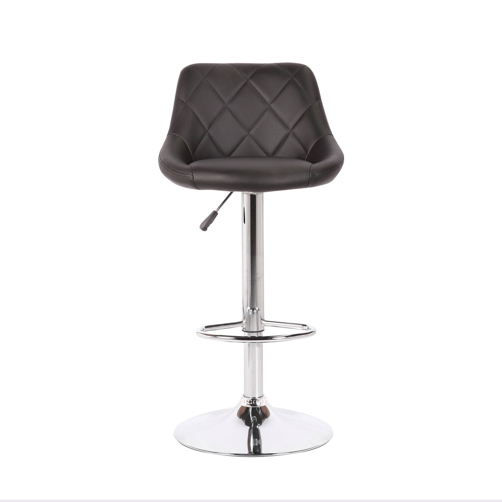 Black Tufted PU Leather Counter Stool Set of 2 O866234