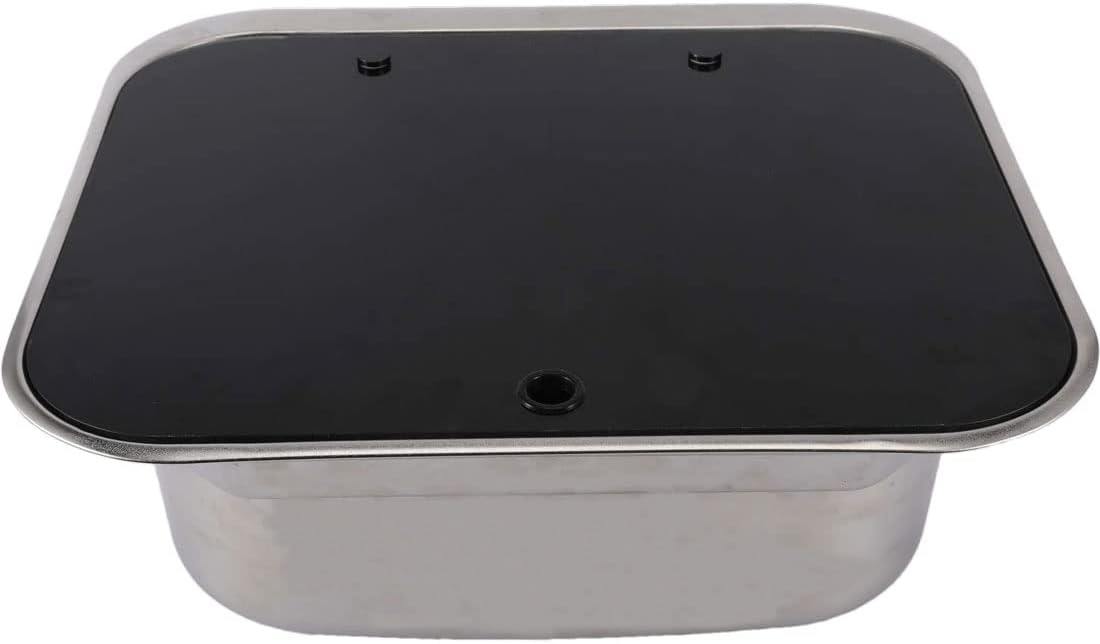 Stainless Steel RV Sink with Folded Faucet Tempered Glass Lid J4205