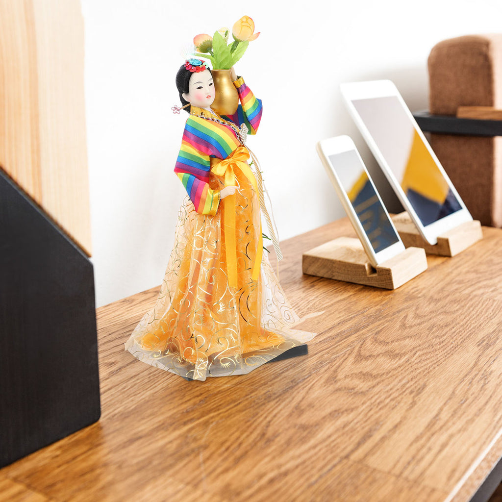 Korean Doll Geisha Figure Figurine Traditional Asian Collectible Kimono Antique Dress J9695